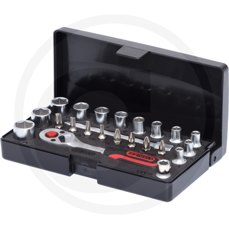 Dopsleutelset, 1/4”, 23-delig