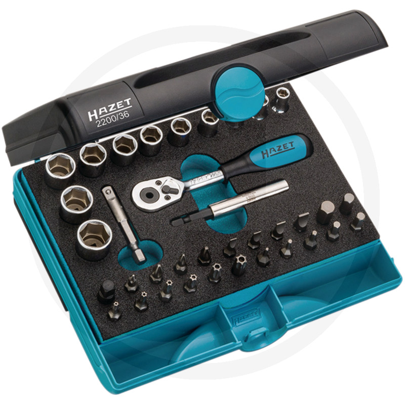 Dopsleutelsets, 1/4”, 36-delig