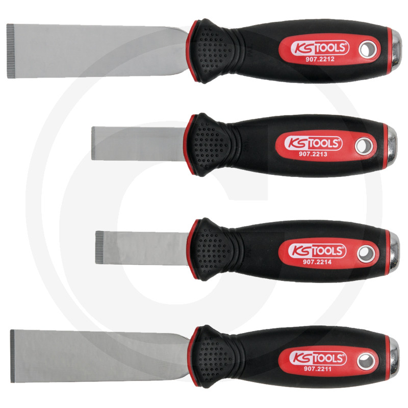 Schraapbeitelset RVS, 4-delig