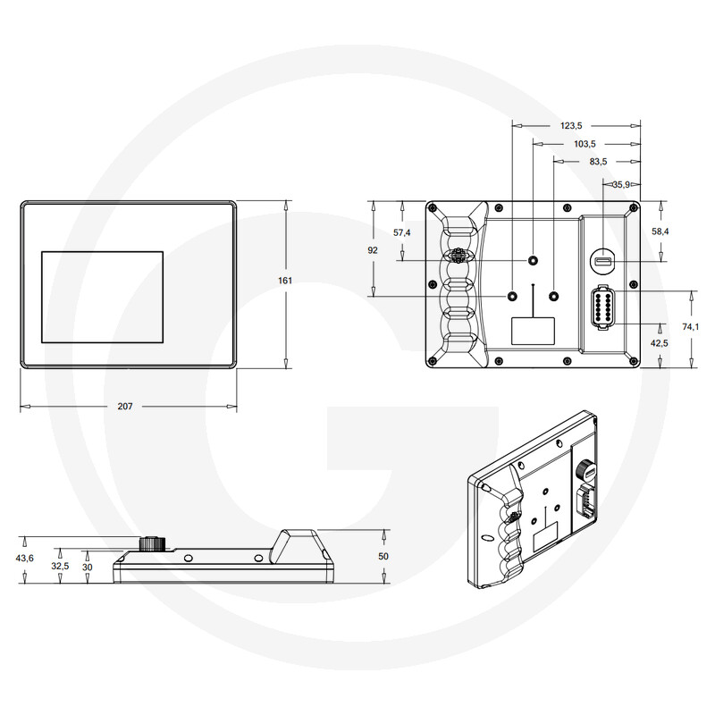 Isobus terminal JVM-306 incl. draaiknop