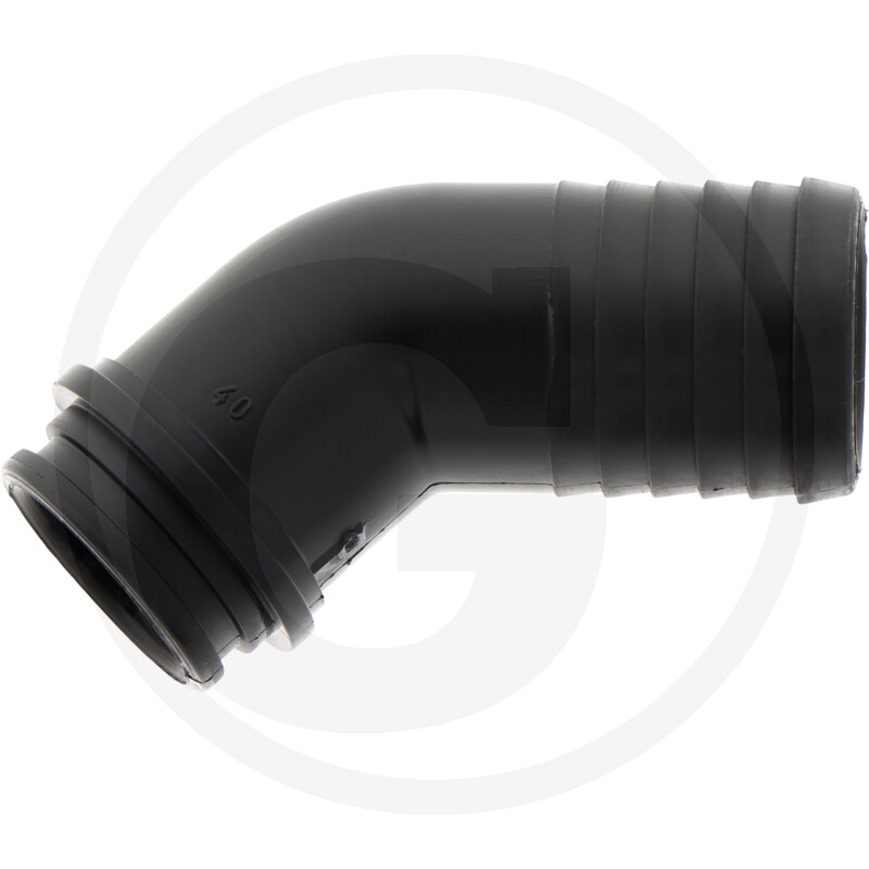 Gebogen slangaansluitingen 45° voor wartelmoer / O-ring, PVC