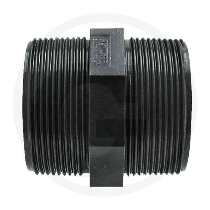 Dubbele nippels met 2x buitendraad, achtkant, PVC-U