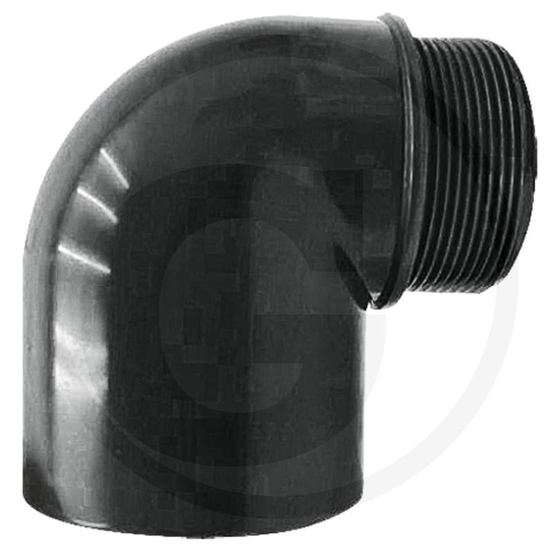 Bochten 90° met lijmstuk x buitendraad, PVC-U