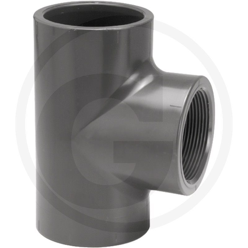 T-stukken met 2x lijmsok en 1x binnendraad, PVC-U