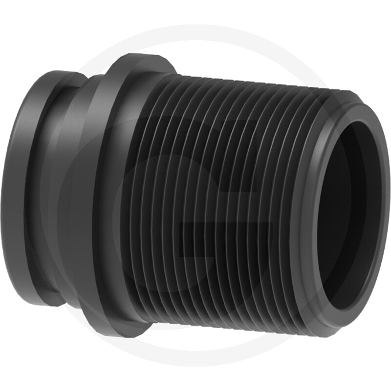 Gaffelaansluiting met buitendraad voor wartelmoer, met kraag, PVC
