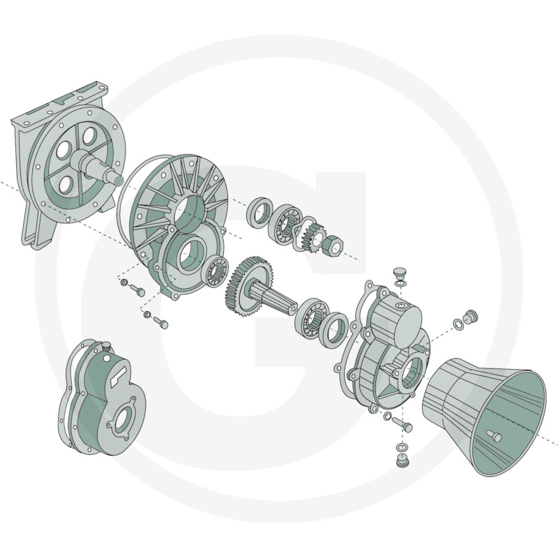 Met vertragingsbak (types PN 5800, PN 8400, PN 10600) voor 540 omw./min.