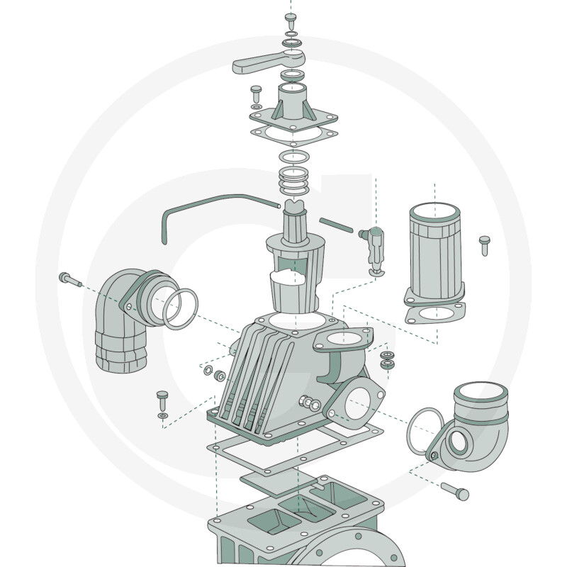 Compressorkop, oude uitvoering (types PN 5800, PN 8400, PN 10600)