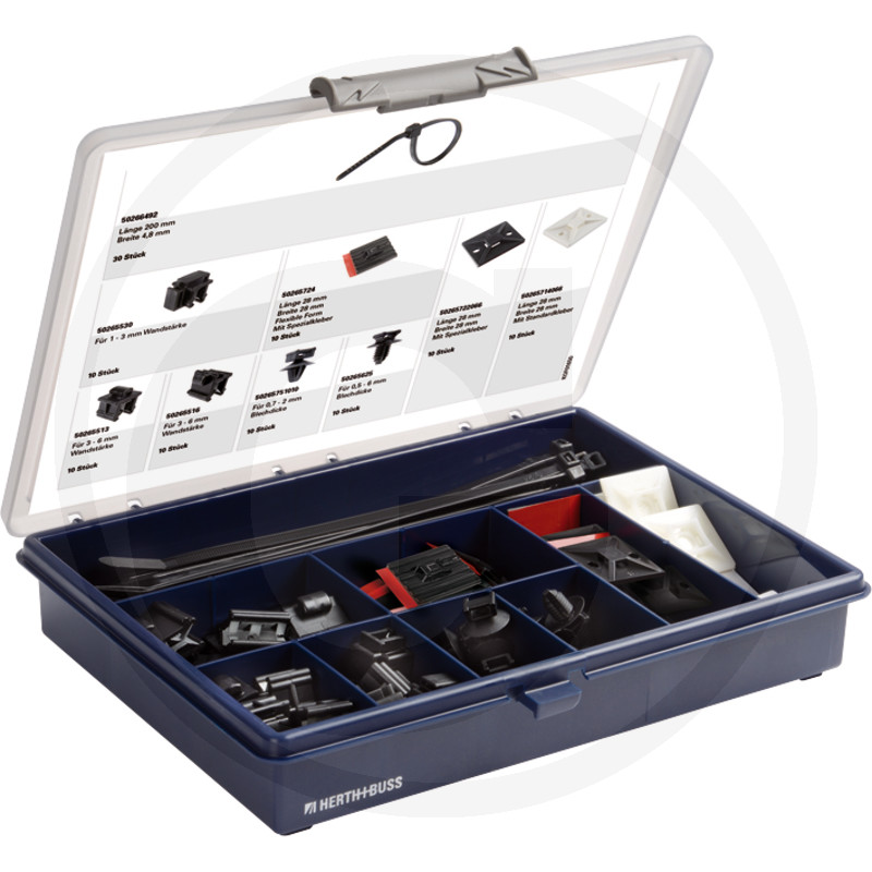 Assortiment de 110 pièces de colliers de serrage et d'accessoires