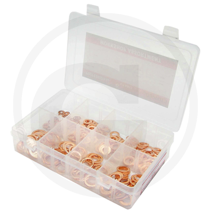 Assortiment koperen ringen, DIN7603, 240-voudig