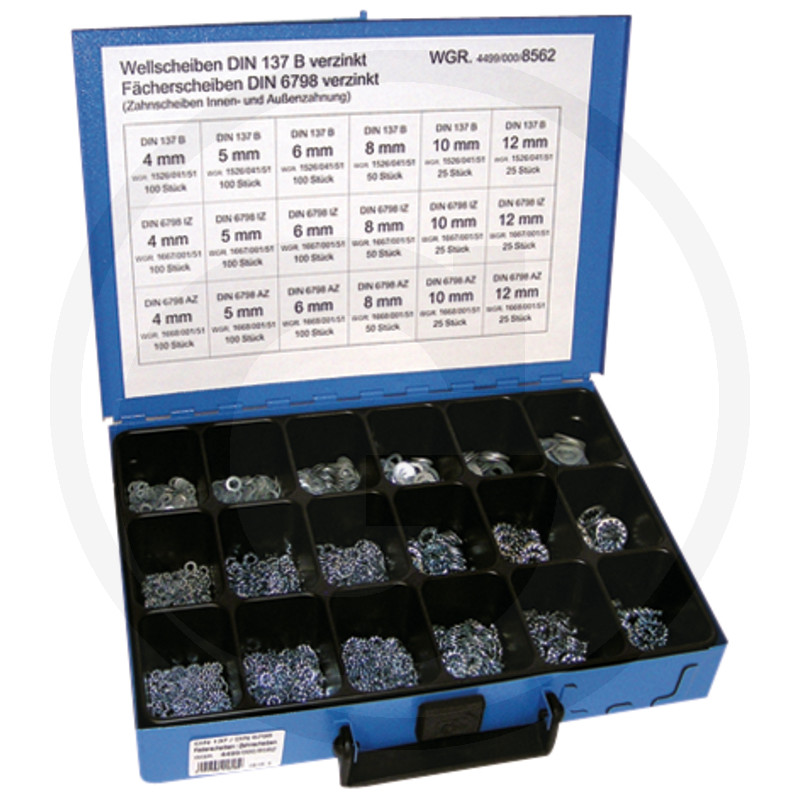 Assortiment veerringen/tandveerringen, 18-voudig