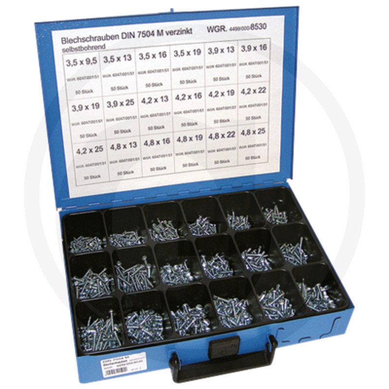 Assortiment plaatschroeven zelftappend, 18-voudig