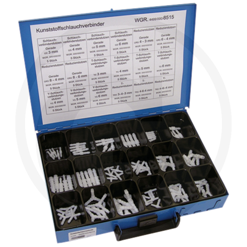 Assortiment kunststof slangverbinders, 18-voudig