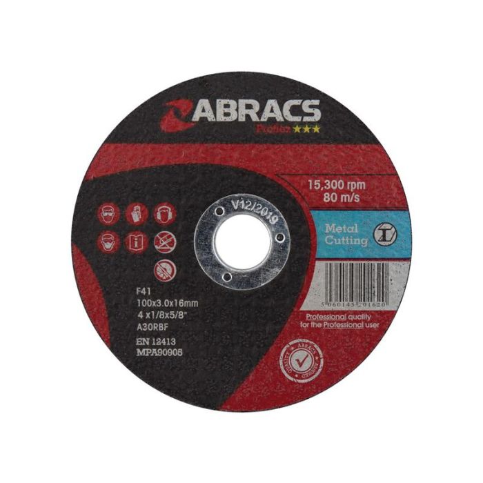 Disque à découper métal plat Ø100 x 3 x 16mm A30RBF