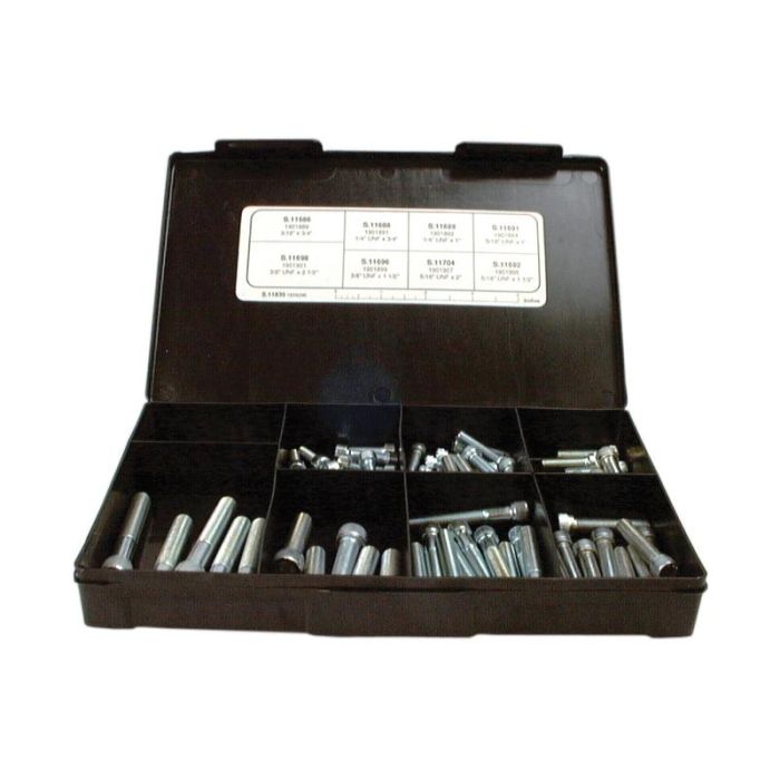 Assortimentsdoos inbusbouten cilindrisch 3/16 - 3/8'' x 3/4'' - 2-1/2'' UNF 12.9 Zwart BS 2470 Assortimentsdoos inbusbouten cilindrisch 3/16 - 3/8'' x 3/4'' - 2-1/2'' UNF 12.9 Zwart BS 2470