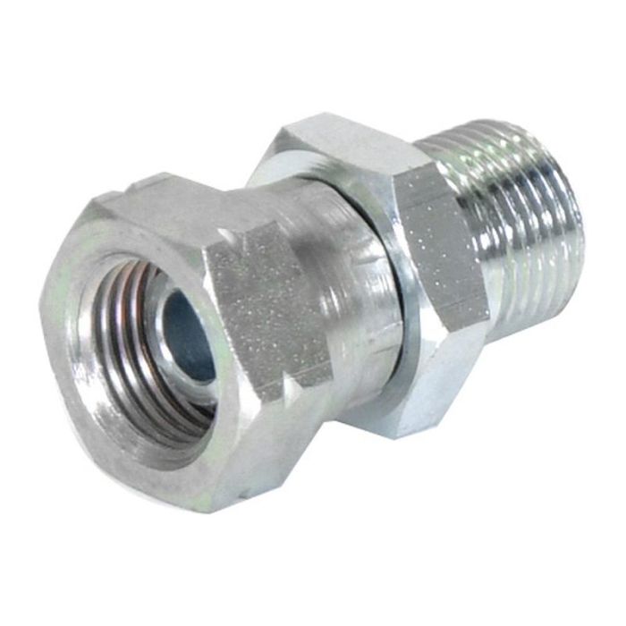 Hydraulisch verloopstuk 3/8'' BSP Man x M16x1.50 Metrisch Wartelmoer, vrouwelijk Hydraulisch verloopstuk 3/8'' BSP Man x M16x1.50 Metrisch Wartelmoer, vrouwelijk