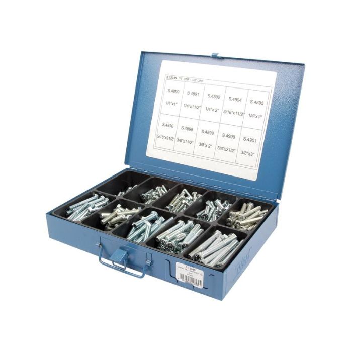 Imperial Bolt & Setscrew Assortment, Afm: 1/4 - 3/8'' UNF (Din 933/931) 230stuks Metalpak