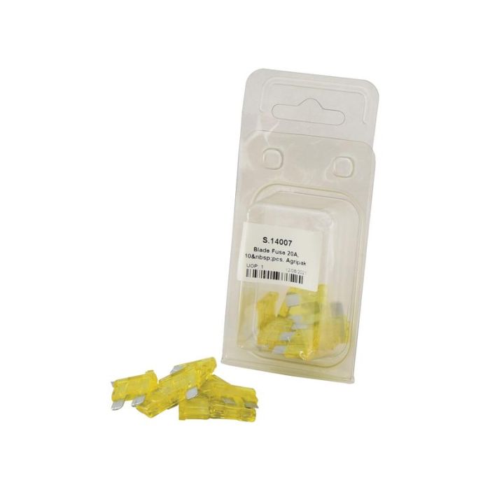 Fusible à fiche 20A, 10 pièces Agripak