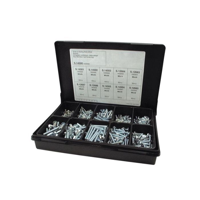 Metric Roofing Bolt & Nut Assortment, 450stuks Compak