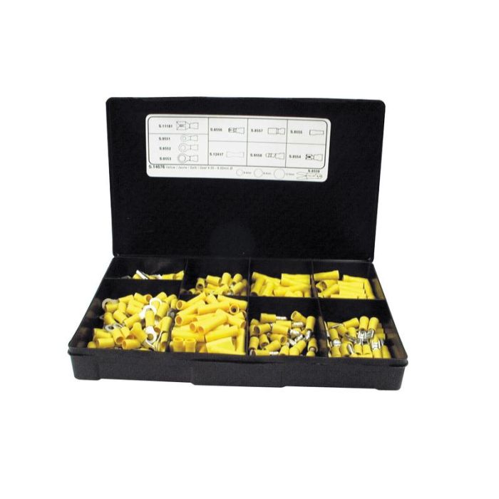 Assortiment Kabelschoenen, enkele trekontlasting, Geel (Handipak 270 stuks)