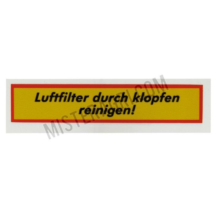 Sticker - luchtfilter Sticker - luchtfilter
