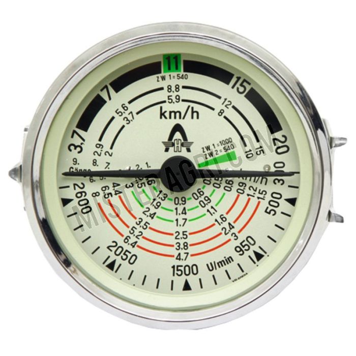 Jauge de tracteur - taille intégrée de 100 mm, 20 km/h Jauge de tracteur - taille intégrée de 100 mm, 20 km/h
