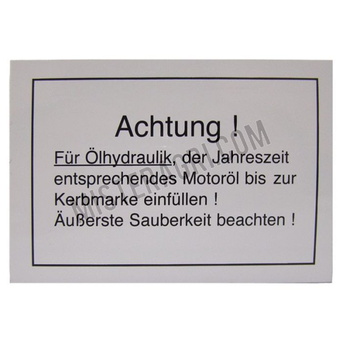 Achtung! voor Ölhydraulik - wit