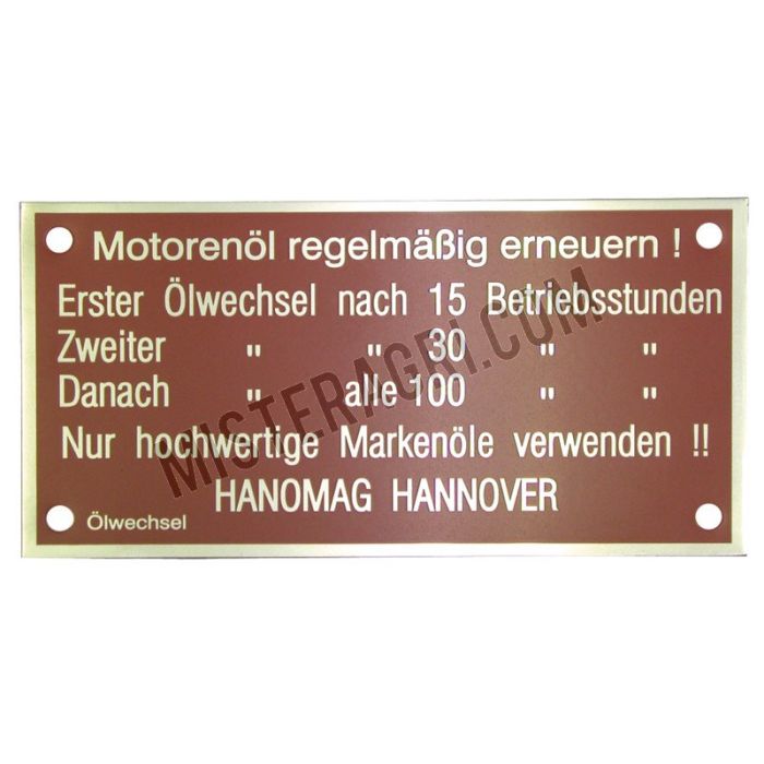 Motorblokplaatje - D 52/D 57, rood