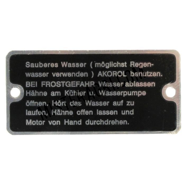 Radiateurplaatje Radiateurplaatje