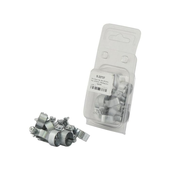 Miniklemme, Min Ø12mm, Max Ø15mm, 10 Stück Agripak.
