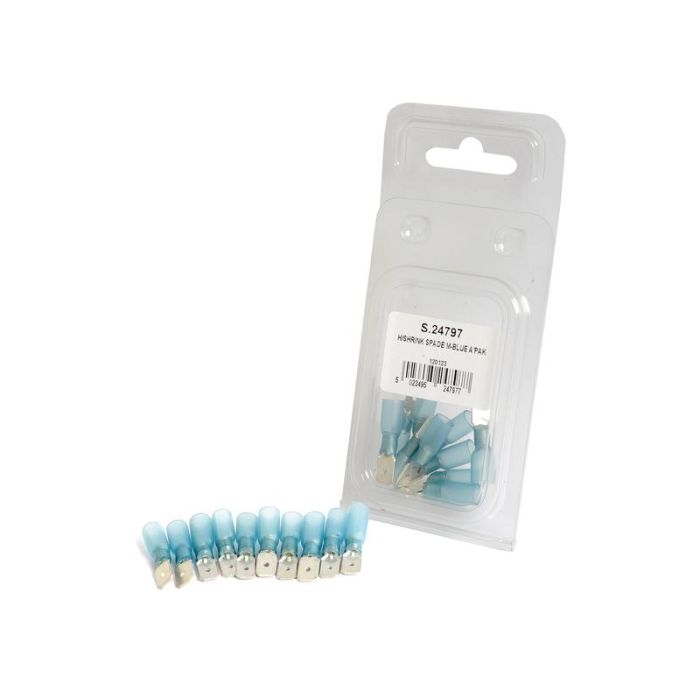 Heat Shrink Man Spade Terminals - Blauw (10 stuks - Agripak)
