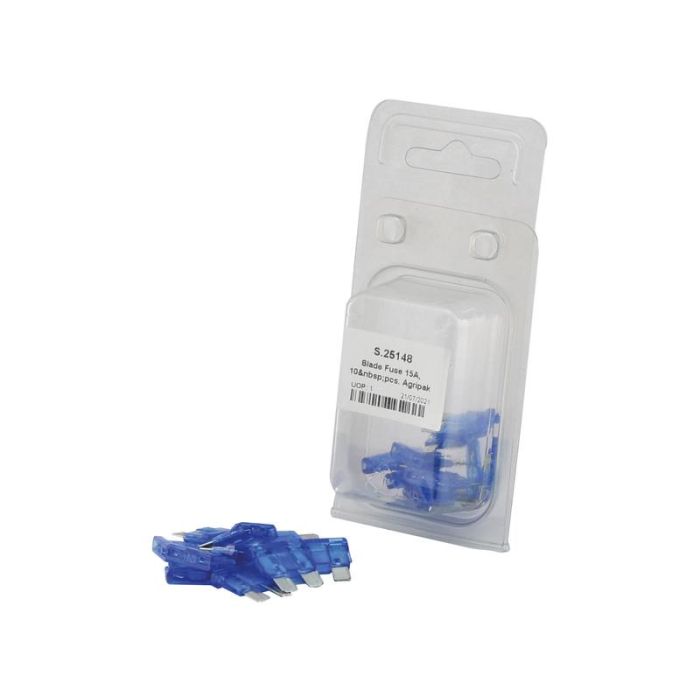 Fusible à fiche 15A, 10 pièces Agripak