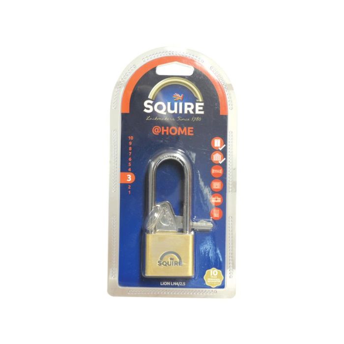 Squire Solid Brass Lion Range Padlocks - Brass (Security rating: 3)