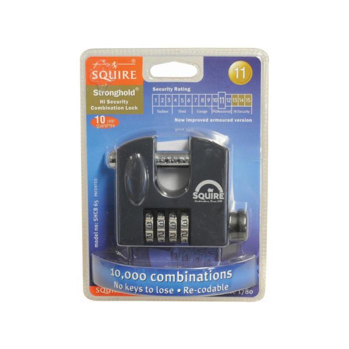Squire Recodable Stronghold Padlocks - Brass (Security rating: 6)