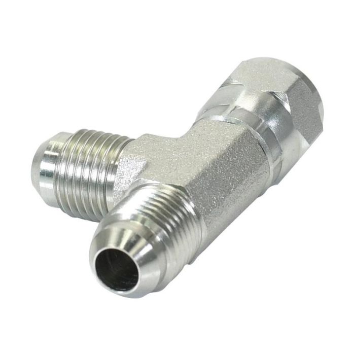 Hydraulische T-koppeling 9/16'' JIC Man x 9/16'' JIC Wartelmoer, vrouwelijk x 9/16'' JIC Man Hydraulische T-koppeling 9/16'' JIC Man x 9/16'' JIC Wartelmoer, vrouwelijk x 9/16'' JIC Man
