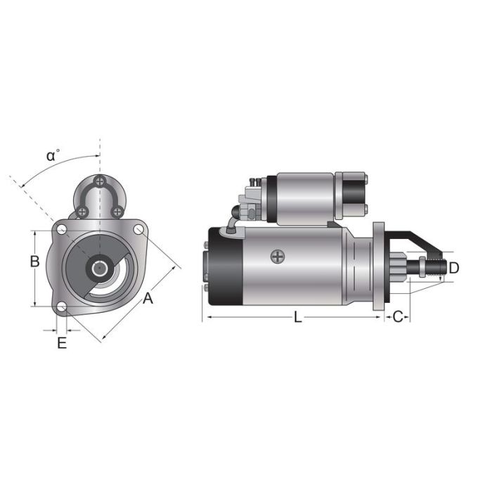 Anlasser (Mahle) - 12V, 4Kw - Untersetzungsgetriebe
