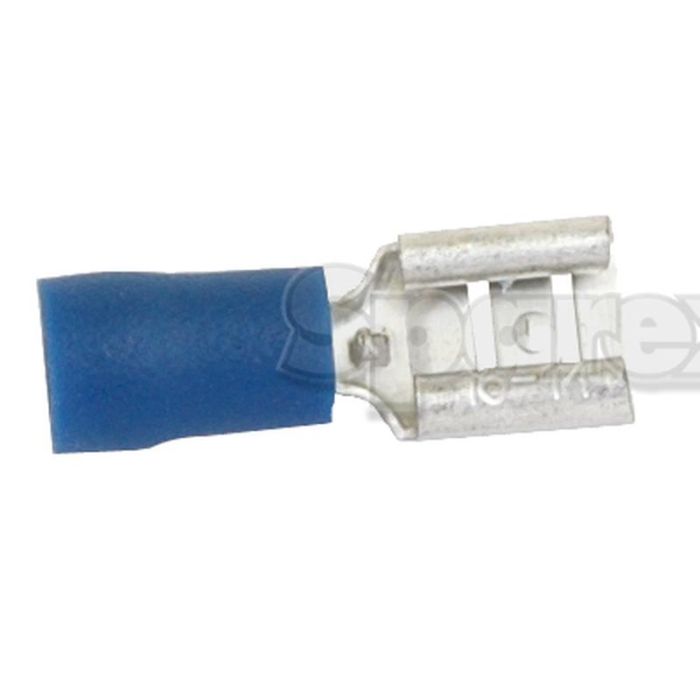 Connecteur plat, décharge de traction simple, - Femelle, 6.3mm, Bleu (1.5 - 2.5mm)