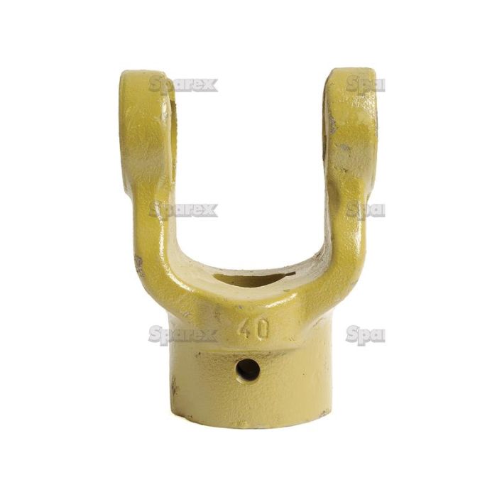 Aftakas Spiebaangaffels met stelbout (Afm. Kruisstuk: 27 x 74.5mm) Boring Ø1'', Sleutelmaat: 1/4''.