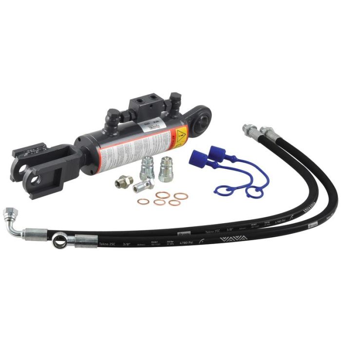 Hydraulische stabilisator (Met: Slangen) - Kogel Ø 22mm - Vork Gat Ø 22mm - Min. Lengte: 440mm, Cylinder binnen Ø: 70mm. Hydraulische stabilisator (Met: Slangen) - Kogel Ø 22mm - Vork Gat Ø 22mm - Min. Lengte: 440mm, Cylinder binnen Ø: 70mm.