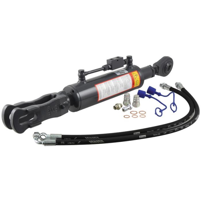 Hydraulische stabilisator (Met: -) - Kogel Ø 25mm - Vork Gat Ø 29x60mm - Min. Lengte: 670mm, Cylinder binnen Ø: 80mm.