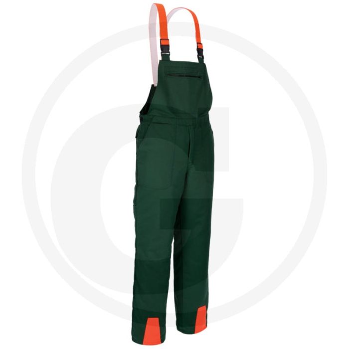 Gartenhose mit Schnitt- und Sägeschutz c Form c, Schnitt- und Sägeschutzklasse 1 - grün / leuchtorange, EU-Größe 60
