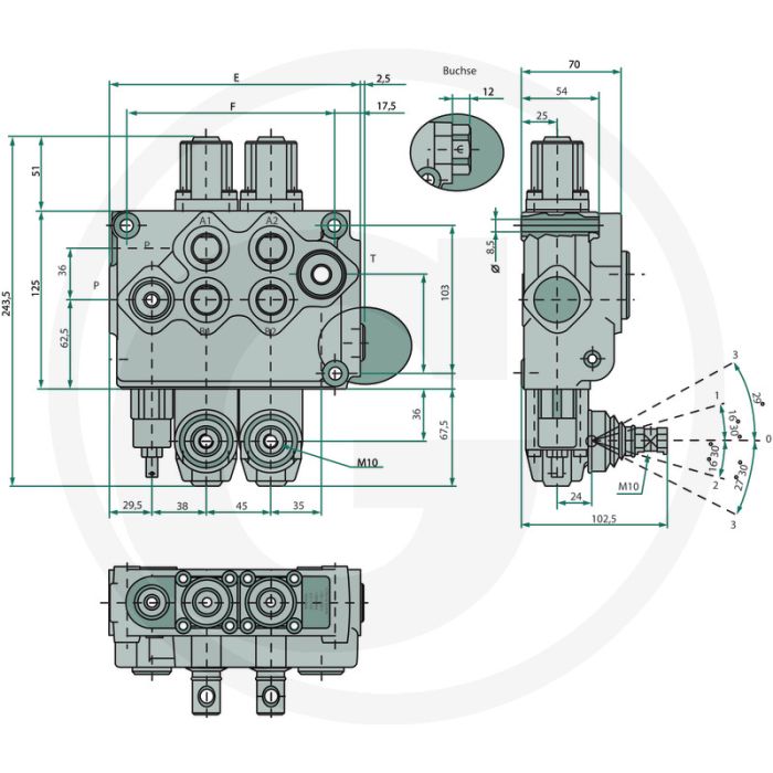 Walvoil Monoventiel SD11-1-P-18L-AET Walvoil Monoventiel SD11-1-P-18L-AET
