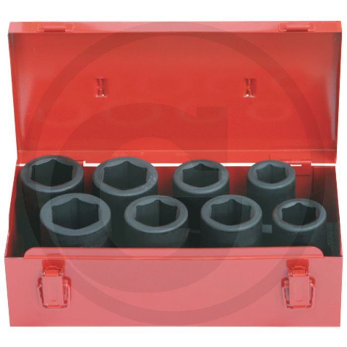 KS Tools 1" Steckschlüsselsatz, Sechskant, Kraft, lang, 8-teilig, 24-38 mm