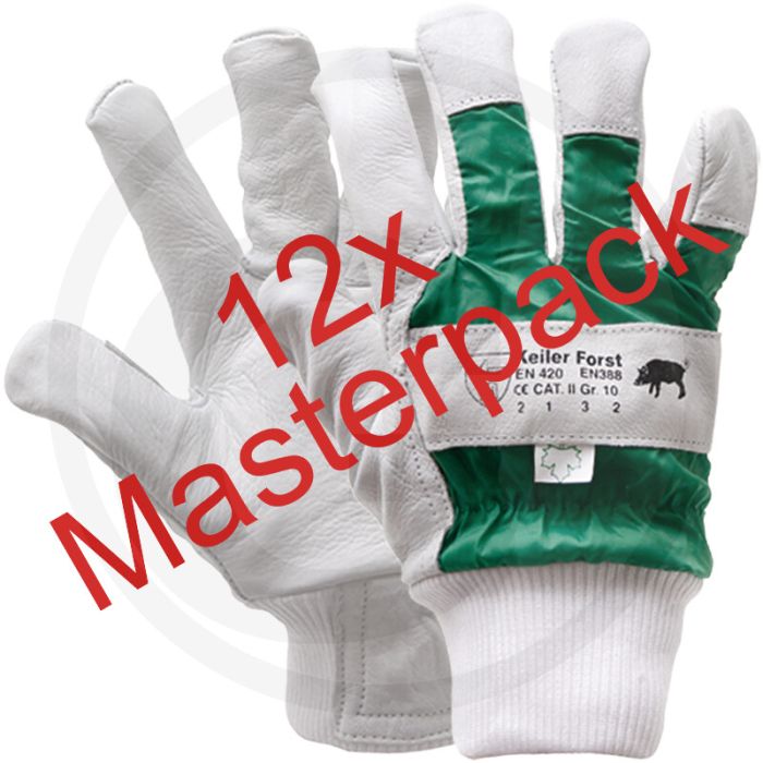 Gants forestiers Keiler - cuir de vache, en 420/en 388, taille m, gris/vert