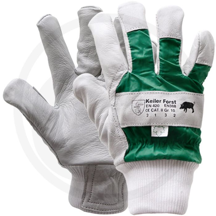 Keiler bosbouwhandschoenen xl runderleer groen/grijs conform en 420/en 388