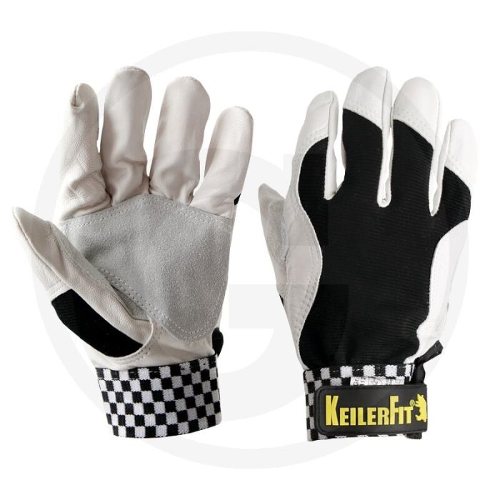 Keiler fit handschoenen - geiten-nappaleer, en 420 & en 388, maat l, zwart/grijs