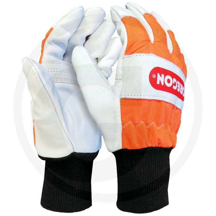 Oregon oregon schnittschutzhandschuh schnittschutzklasse 0 xl weiß/orange rindleder forsthandschuh