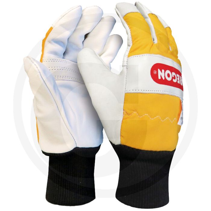 Oregon oregon schnittschutzhandschuh schnittschutzklasse 0 - gelb/weiß m leder forsthandschuh 16 m/s