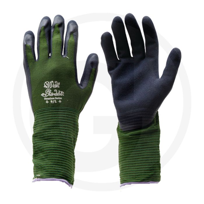 With garden foresta handschoenen - nylon fijn breiwerk / latex, maat 7, groen