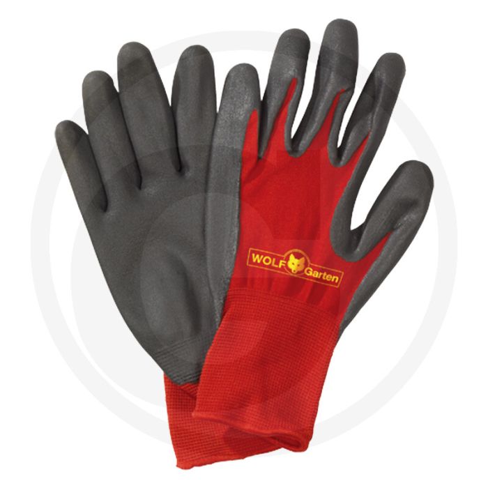 Wolf garten handschoenen "boden" "bodem" - maat 7 (s) - grijs - rood - s - tuinhandschoenen