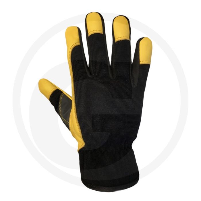 Hoveniershandschoenen universal - rundleder, geitenleer, pvc-pads, stretch-spandex